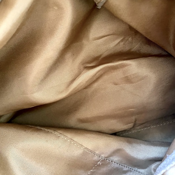 Large Distressed Leather Gold Hobo with Studded Leather Handle - Picture 13 of 14